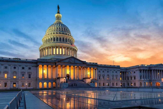 1724685376 US Capitol building illuminated at sunset
