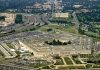 Aerial view of the Pentagon building and surrounding are