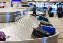 Hollow Points Trigger MASSIVE Airport Evacuation Luggage on airport baggage claim conveyor belt.
