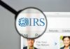 GOP Senator Caught in $5M Tax Scandal! Magnifying glass over IRS website.