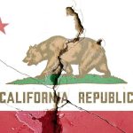 Billionaires ABANDON California Over Shocking Tax Scheme Cracked California Republic flag on a wall.