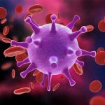Virus Lurks in Semen—Undetected for Years! Virus surrounded by red blood cells.