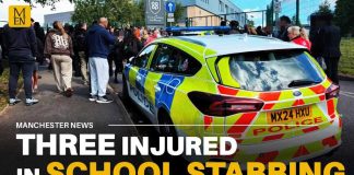 THREE STABBED and schoolgirl arrested as Manchester school goes into LOCKDOWN