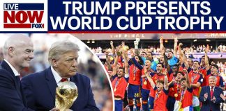WATCH: Trump presents World Cup to Spain after victory over Argentina