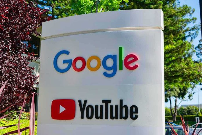 Google and YouTube logos on an outdoor office sign
