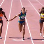 Female Athletes Have A Problem With This Ad sprinters finish a race on an outdoor track