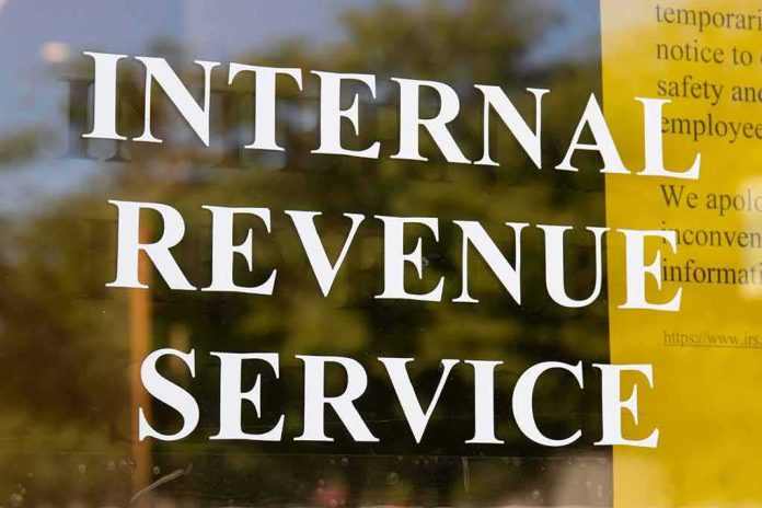 shutterstock_1728396043 Internal Revenue Service sign on glass door