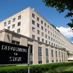 Forgery Fury: Noem’s Letterhead Under Fire Department of State building exterior on a sunny day