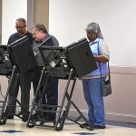 Suspicious Powder Sent to Government Offices Lester Bowie and Miriam Tlali using electronic voting machines at a polling place